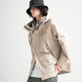 3 Layer Hard Shell Long-Jacket - BEIGE