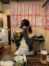ハッシュウールラウンドカーディガン
