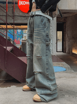 Denti Damage Brush Denim Pants