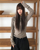 Tooin Diagonal Button Hooded T-Shirt