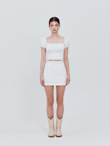 Corset crop blouse (white)