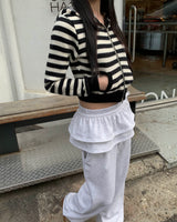 Stripe hood jumper (기모)