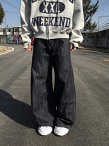 Nodric Slub Wide Flare Denim Pants