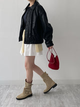 Forming Boat Neck Cardigan T-shirt