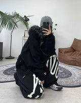 スノーファーブラッシュフードジップアップ