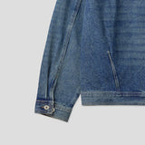 With denim biker jacket