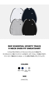 ロフエッセンシャルスポーティートラックVネックオーバーフィットスウェットシャツ (4color)