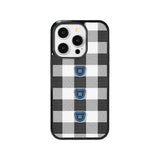 【MADE】Teddy button Check_Black iPhone case [Glossy Glass/Basic] ｜Acrylic attachment case