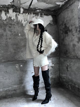 studded faux fur banded shorts (2color)