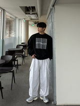 Snap cargo wide sweatpants
