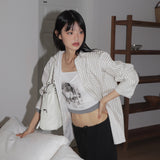ミハク プリントカラー シースルー ロングスリーブ Tシャツ