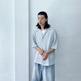Ice Mist Textured Open Collar Shirt
