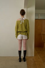 Cinnamon cable knit_olive