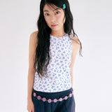 Blue flower sleeveless