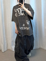 ホワッツノーピグメントストライプTシャツ