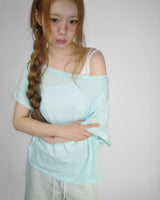 FREE LOOSE OFF-SHOULDER T-SHIRT