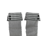 check button kneesocks / gray