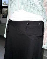 (3color) Pocket Snap Wrap Long Skirt