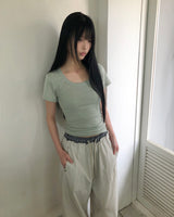 ラピノ Uネック 半袖Tシャツ