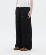 Stud Detail Carpenter Denim Pants_Black