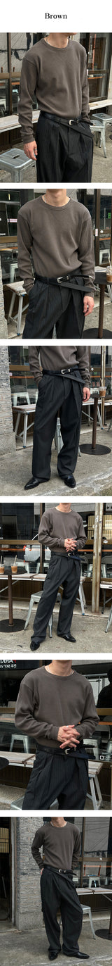 [Unisex] ピグメントワッフルニットスリーブ (3color)
