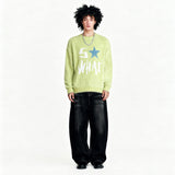 So What Hairy Knit Sweater Light Green