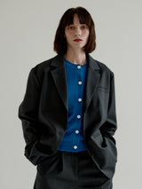 BACK STRING CHARCOAL OVERFIT BLAZER