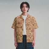 silky ethnic open collar shirt_yellow