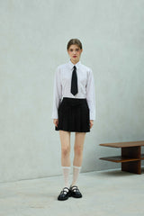 UNBALANCE SHIRRING SHIRT / WHITE