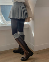 Pleated mini skirt pants