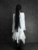uncut lace skirt (2color)