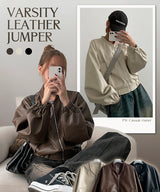Tir Crop Leather Air Jacket