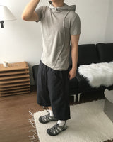 Inset Hooded Seam Short Sleeve T-shirt