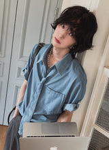 ハーツタイロールアップショートスリーブシャツ