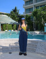 パンテッドダークジーンズオーバーオールズ