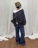 Plush Diagonal  Zip Up (2colors)