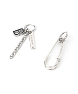 ロゴ＆セイフティーピンピアス１セット (Silver)