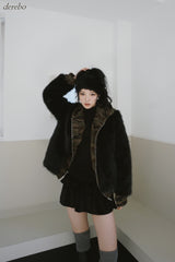 velvet cancan banding mini skirt