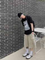 ピグメントスウェットカーゴハーフパンツ3C