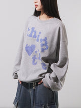 Checker Heart Overfit Sweatshirt