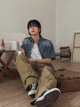 Theo Washed Double Pocket Cargo Pants