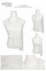 White Jane Scarf Unbalanced Blouse