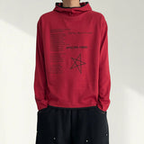 Devi Star Lettering High-Neck Color-Block Hoodie (3 colors)