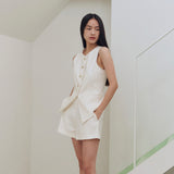 Linen Blended A Line Shorts