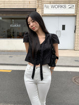 [MADE] Shimiz Dotted Puff Blouse