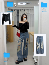 ヴィンテージワイドデニムパンツ