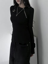 high neck zipper polar T (2color)