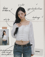 daisy punching strap frill blouse