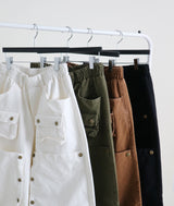 Kuro banding snap pocket wide fit washed pants