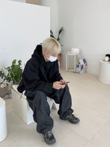 Space String ballon denim wide pants 2color
